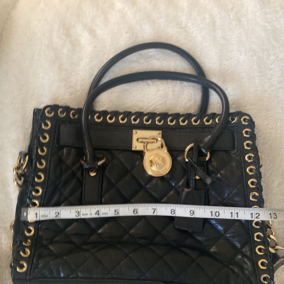 Michael Kors Leather Quilted Small Hamilton Bag with Gold Hardware - Picture 9 of 9